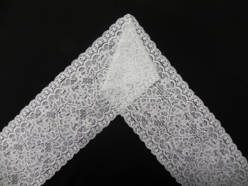 wit rekbaar strokenkant 13 cm