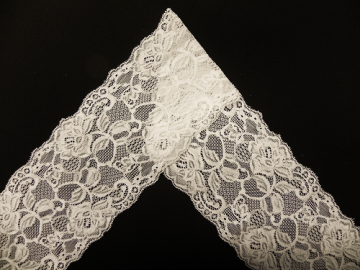 wit rekbaar strokenkant 12 cm