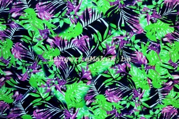 Groene bladeren met paarse bloem