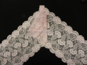 roze elastische strokenkant 16 cm