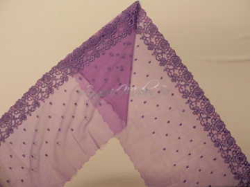 paars niet rekbaar strokenkant 25 cm