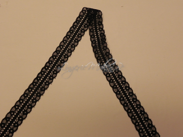 zwart smal strokenkantje 2 cm