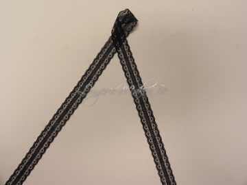 zwart smal elastisch strokenkant 2 cm