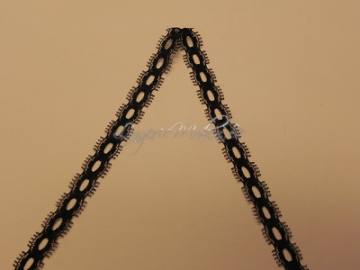 zwart smal strokenkant 1 cm