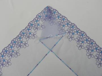 paars en turquoise strokenkant 15 cm