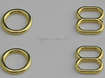 goudkleurige metalen oogjes en achtjes 6 mm