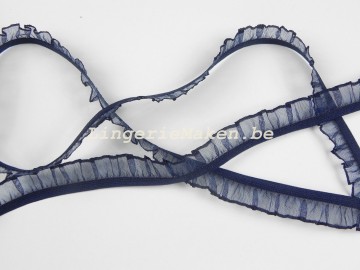 Sierpicot donker blauw franjes