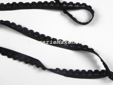 Sierpicot zwart grote geborduurde schelpjes